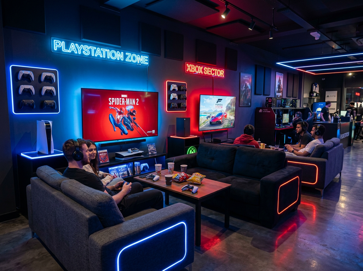 Área de consolas PlayStation y Xbox en OyunZone